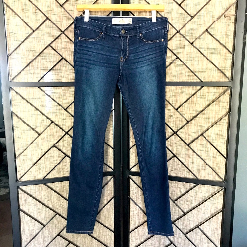 HOLLISTER JEAN LEGGING FOR WOMEN SIZE JUNIORS 5L DARK WASH